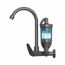 Torneira Filtro Cozinha Parede ABS 1/4v Cinza 2167 Monoc Torneira Filtro Cozinha Parede ABS 1/4v Cinza 2167 Monoc