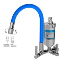 Torneira Filtro Cozinha Parede Metal Jato Duplo Azul 2167 Azul