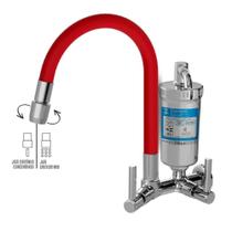 Torneira Filtro Cozinha Parede Metal JatoDuplo Vermelha 2167