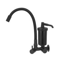 Torneira Filtro Gourmet Cozinha Parede All Black Metal Inox