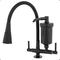 Torneira Filtro Gourmet Pia Cozinha Flexível Bancada Preta Cor Preto