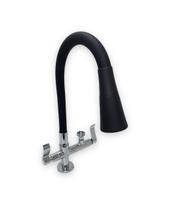 Torneira Flexivel Cozinha De Mesa Com Saída Para Maquina De Lavar Louça e Roupa Tubo Dois Jatos Preto