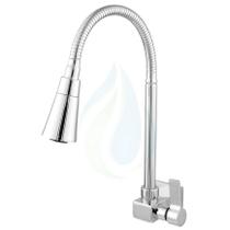 Torneira Flexível Cozinha Parede Quadrada Jato Duplo Cone Cromado C-70 Cód. 3511