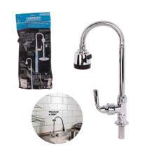 Torneira Flexível Cromada Bancada P/ Pia Cozinha 360º Ducha - Torneira Bancada Dobrável