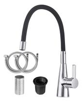 Torneira Flexível Monocomando Para Cozinha, Bancada Quente e Frio Com Arejador FC16