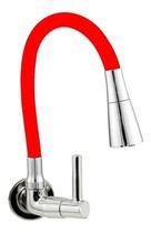 Torneira Flexível Parede Jato Vermelho Cone Cromado C34 Torneira Flexível Parede Jato Vermelho Cone Cromado C34