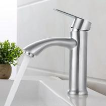 Torneira Focus Aço Inox Fosco Luxo Banheiro 304 Água Fria 1/4 Volta