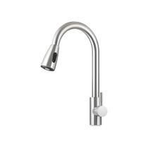 Torneira gourmet 194017 monocomanda extensível inox 304 escovada domum
