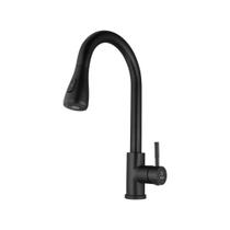 Torneira gourmet 194018 monocomanda extensível preta escovada domum