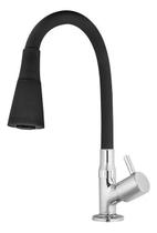 Torneira Gourmet Articulável Mesa Duplo Jato Preta. Marca Kelly Metais. Acabamento Brilhante