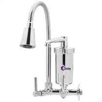 Torneira Gourmet Bica Cone Flexível Inox Chuveirinho com Filtro Cozinha Pia Parede 1/4 de Volta