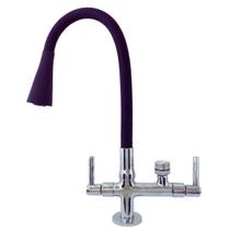 Torneira Gourmet Bica Móvel de Bancada Para Cozinha Tubo Flexível Com Arejador Cone Preto Para Filtros ou Purificadores 7142