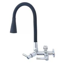 Torneira Gourmet Bica Móvel de Parede Para Cozinha Tubo Flexível Com Arejador Cone Preto Para Filtros ou Purificadores 7162 Torneira Gourmet Bica Móvel de Parede Para Cozinha Tubo Flexível Com Arejador Cone Preto Para Filtros ou Purificadores 7162
