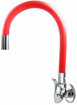 Torneira Gourmet Bica Vermelha Flexível Parede, Pia, Cozinha