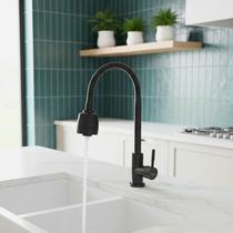 Torneira Gourmet Chuveirinho Corpo Flexível Bancada Pia Industrial Moderna Preta Metal Elegante Torneira Gourmet Chuveirinho Corpo Flexível Bancada Pia Industrial Moderna Preta Metal Elegante