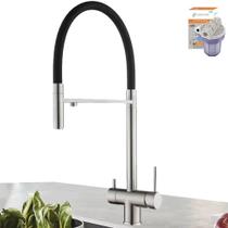 Torneira Gourmet Com Filtro Flexível Aço Inox Monocomando Torneira Gourmet Com Filtro Flexível Aço Inox Monocomando