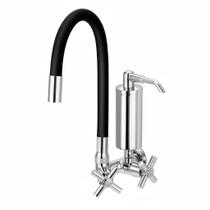 Torneira Gourmet com Filtro Slim e Tubo Flexível BLACK 1/4 de Volta CasaGrande Mundial
