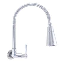 Torneira Gourmet Cônico Duplo Jato Metal Inox Pia Cozinha Parede Luxo C51