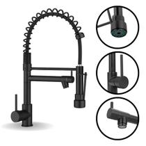 Torneira Gourmet Cozinha Aço Inox 304 Spray Extensor Misturador Monocomando Bica Móvel Domum