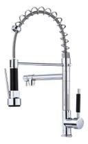 Torneira Gourmet Cozinha Aço Inox Spray Extensor Misturador Monocomando Bica Móvel Domum