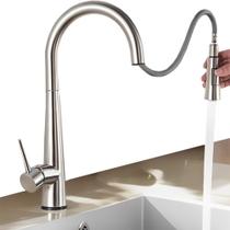 Torneira Gourmet Cozinha Bancada Pia Bica Alta Bico de Puxar Extensível Flexível Monocomando Misturador Água Quente e Fria