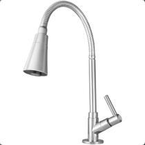 Torneira Gourmet Cozinha Bancada Pia Com Bica Flexível 2 Jatos em ABS