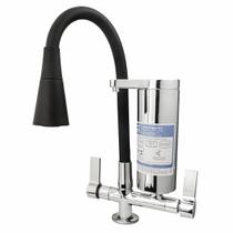 Torneira Gourmet Cozinha Com Filtro Bancada Mesa Pia em Metal Dois Jatos Flexível Preta 1/4 de Volta Torneira Gourmet Cozinha Com Filtro Bancada Mesa Pia em Metal Dois Jatos Flexível Preta 1/4 de Volta