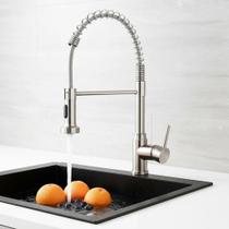 Torneira Gourmet Cozinha Extensível Flexível Inox Monocomando Pia Cozinha Escovado Misturador