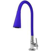 Torneira Gourmet Cozinha Flexível Cone 2 Jatos Azul Mesa