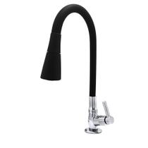 Torneira Gourmet Cozinha Flexível Cone 2 Jatos Preto Mesa Cabinho