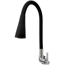 Torneira Gourmet Cozinha Flexivel Cone 2 Jatos Preto Parede 1/4V - Boni Torneira Gourmet Cozinha Flexivel Cone 2 Jatos Preto Parede 1/4V - Boni