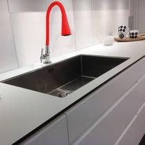 Torneira Gourmet Cozinha Flexível Cone 2 Jatos Vermelha Mesa Exclusive