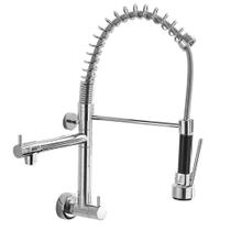 Torneira Gourmet Cozinha Flexível Cromada Dupla Saida Parede Estilo Docol Deca