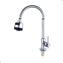 Torneira gourmet cozinha flexível de bancada metal cromada