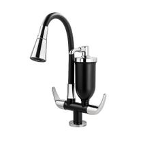 Torneira Gourmet Cozinha Flexível Filtro Bancada De Cozinha Preta Soft Inox