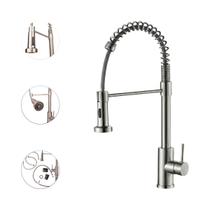 Torneira Gourmet Cozinha Inox Escovado Monocomando Spray Ducha Extensível Metal V124 Nickel Vimer