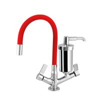 Torneira Gourmet Cozinha Lx Filtro Bancada Vermelho Silicone