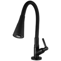 Torneira Gourmet Cozinha Mesa Bancada Pia Flexível 2 Jatos Preta ABS