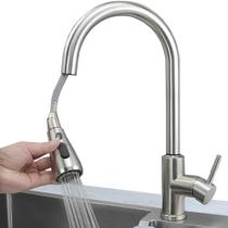 Torneira Gourmet Cozinha Monocomando Extensível de Bancada Pia Pull Down Escovado Misturador 2 Modos Jato Chuveiro Zawatech