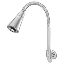 Torneira Gourmet Cozinha Parede Metal Cone Cromada Pia Bica Móvel Flexível Chuveirinho Metal