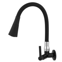 Torneira Gourmet Cozinha Parede Tubo Flexível 2 Jatos Preta Torneira Gourmet Cozinha Parede Tubo Flexível 2 Jatos Preta