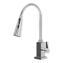 Torneira Gourmet De Cozinha Bancada Metal Flexível Quadrada 1-4 De Volta