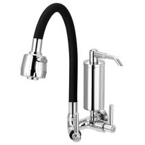 Torneira Gourmet de Cozinha Parede Com Filtro Preta C34 Multiuso