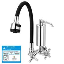 Torneira Gourmet de Cozinha Parede Com Filtro Preta C62