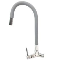 Torneira Gourmet de Cozinha Silicone Cinza Parede Flexível 1/4v Boni Torneira Gourmet de Cozinha Silicone Cinza Parede Flexível 1/4v Boni
