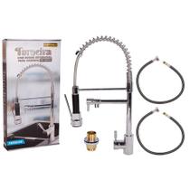 Torneira Gourmet de Mesa com Ducha Extensível Flexível de Bancada Para Pia Cozinha 2 Saídas de Água Bica Spray e Jato Ro