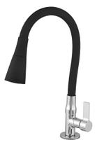 Torneira gourmet de mesa duplo jato preto metal bancada