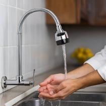 Torneira Gourmet de Parede com Ducha para Cozinha Inox Aço Inoxidável Moderna e Funcional