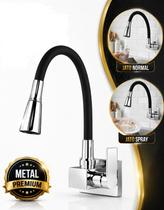 Torneira Gourmet de Parede Metal Premium Cozinha Alta