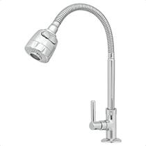 Torneira Gourmet de Pia Cozinha Bica Flexível Inox Chuverinho Bancada Mesa Registro 1/4 de Volta Torneira Gourmet de Pia Cozinha Bica Flexível Inox Chuverinho Bancada Mesa Registro 1/4 de Volta